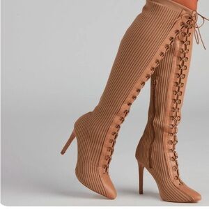 Tan sweater boots size 8.5